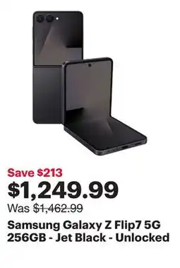 Best Buy Samsung Galaxy Z Flip7 5G 256GB - Jet Black - Unlocked offer