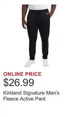Costco Kirkland Signature Men's Fleece Active Pant offer