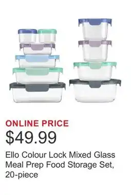 Costco Ello Colour Lock Mixed Glass Meal Prep Food Storage Set, 20-piece offer