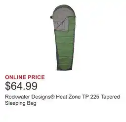 Costco Rockwater Designs Heat Zone TP 225 Tapered Sleeping Bag offer