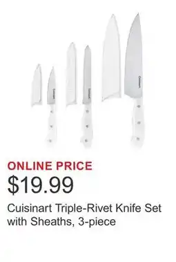 Costco Cuisinart Triple-Rivet Knife Set with Sheaths, 3-piece offer