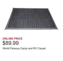 Costco World Famous Camp and RV Carpet offer