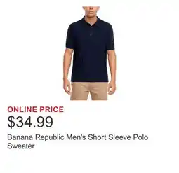 Costco Banana Republic Men's Short Sleeve Polo Sweater offer