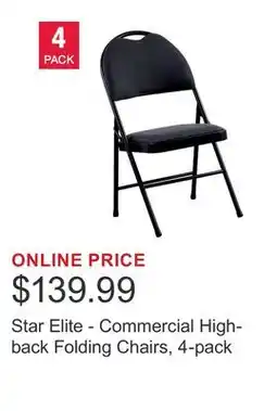Costco Star Elite - Commercial High-back Folding Chairs, 4-pack offer