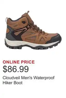 Costco Cloudveil Men's Waterproof Hiker Boot offer