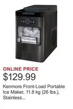 Costco Kenmore Front-Load Portable Ice Maker, 11.8 kg (26 lbs.), Stainless Steel offer