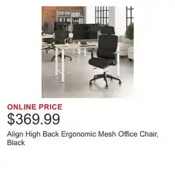Costco Align High Back Ergonomic Mesh Office Chair, Black offer