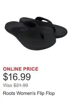 Costco Roots Women's Flip Flop offer