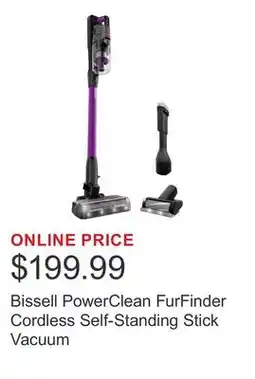 Costco Bissell PowerClean FurFinder Cordless Self-Standing Stick Vacuum offer