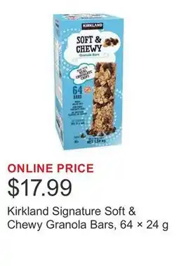 Costco Kirkland Signature Soft & Chewy Granola Bars, 64 × offer