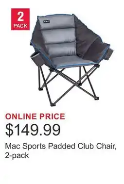Costco Mac Sports Padded Club Chair, 2-pack offer