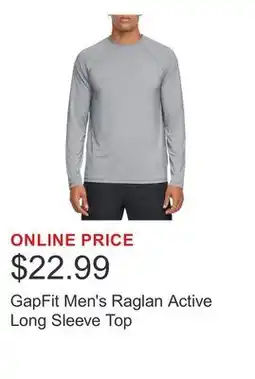 Costco GapFit Men's Raglan Active Long Sleeve Top offer