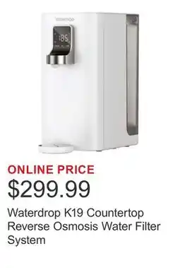 Costco Waterdrop K19 Countertop Reverse Osmosis Water Filter System offer