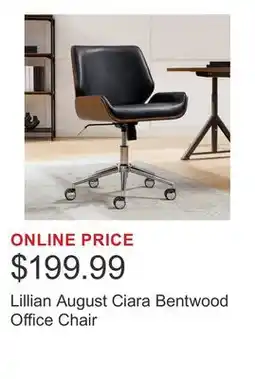 Costco Lillian August Ciara Bentwood Office Chair offer