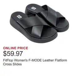 Costco FitFlop Women's F-MODE Leather Flatform Cross Slides offer