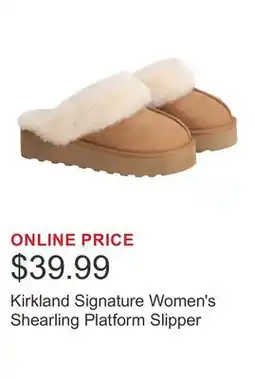 Costco Kirkland Signature Women's Shearling Platform Slipper offer