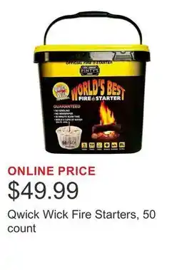 Costco Qwick Wick Fire Starters, 50 count offer