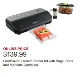 Costco FoodSaver Vacuum Sealer Kit with Bags, Rolls and Marinate Container offer
