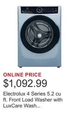 Costco Electrolux 4 Series 5.2 cu ft. Front Load Washer with LuxCare Wash System offer