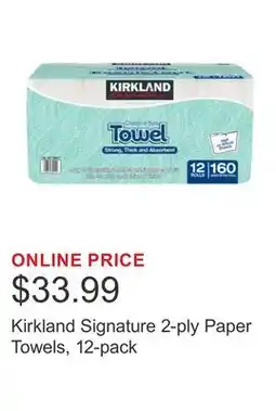 Costco Kirkland Signature 2-ply Paper Towels, 12-pack offer