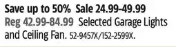 Canadian Tire Selected Garage Lights and Ceiling Fan offer