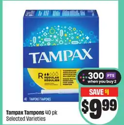 FreshCo Tampax Tampons 40 pk Selected Varieties offer