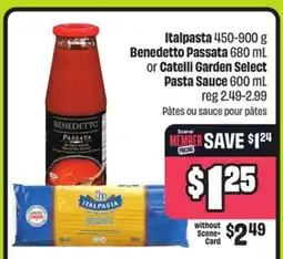 FreshCo Italpasta 450-900 g, Benedetto Passata 680 ml or Catelli Garden Select Pasta Sauce 600 mL offer