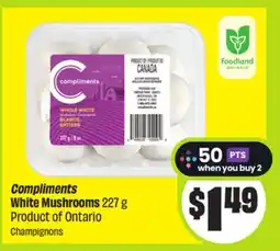 FreshCo Compliments White Mushrooms 227 g Product of Ontario offer
