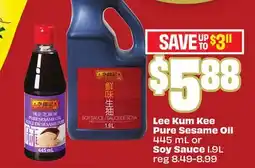 FreshCo Lee Kum Kee Pure Sesame Oil 445 mL or Soy Sauce 1.9L offer