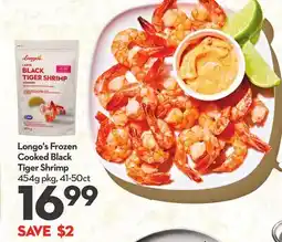 Longo's Frozen Cooked Black Tiger Shrimp offer