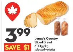 Longo's Country Sliced Bread offer
