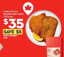 Longo's Frozen Breaded Veal Cutlets offer