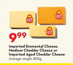 Longo's Imported Emmental Cheese, Medium Cheddar Cheese or Imported Aged Cheddar Cheese offer