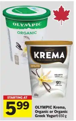 Foodland OLYMPIC Krema, Organic or Organic Greek Yogurt offer