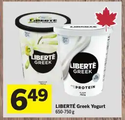 Foodland LIBERTÉ Greek Yogurt offer