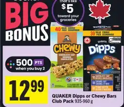Foodland QUAKER Dipps or Chewy Bars Club Pack offer