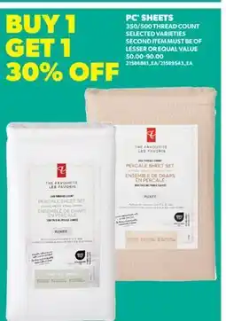 Real Canadian Superstore PC SHEETS, 350/500 THREAD COUNT offer
