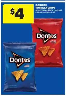 Real Canadian Superstore DORITOS TORTILLA CHIPS, 210/235 g offer