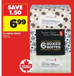 Real Canadian Superstore PC FACIAL TISSUE, 3 PLY, 6' S offer