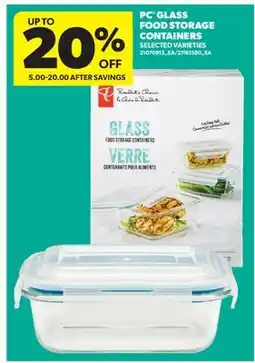 Real Canadian Superstore PC GLASS FOOD STORAGE CONTAINERS offer