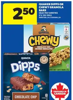 Real Canadian Superstore QUAKER DIPPS OR CHEWY GRANOLA BARS, 5'S offer