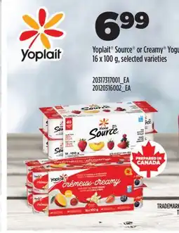 Real Canadian Superstore YOPLAIT SOURCE OR CREAMY YOGU offer