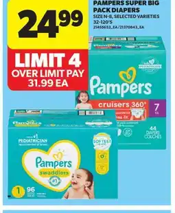 Real Canadian Superstore PAMPERS SUPER BIG PACK DIAPERS, 32-120'S offer