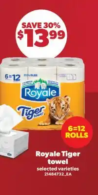 Real Canadian Superstore ROYALE TIGER TOWEL, 6=12 ROLLS offer