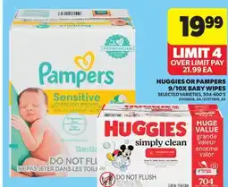 Real Canadian Superstore HUGGIES OR PAMPERS 9/10X BABY WIPES, 504-600'S offer