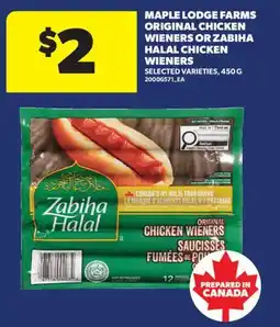 Real Canadian Superstore MAPLE LODGE FARMS ORIGINAL CHICKEN WIENERS OR ZABIHA HALAL CHICKEN WIENERS offer