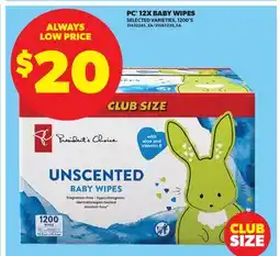 Real Canadian Superstore PC 12X BABY WIPES, 1200' S offer