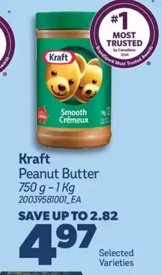 Real Canadian Superstore KRAFT PEANUT BUTTER, 750 G-1 KG offer