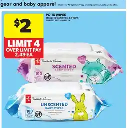 Real Canadian Superstore PC 1X WIPES, 64-100'S offer