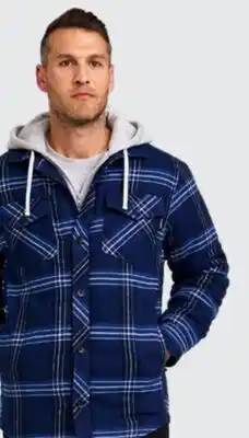 Mark's Men's Dakota Work Pro Quilted Flannel Hooded Work Shirts offer